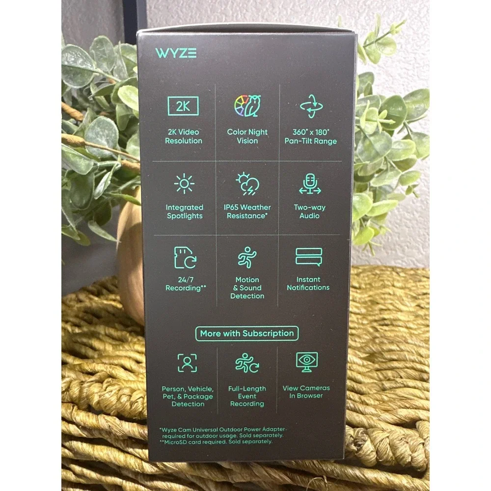 Wyze‎ Duo Cam Pan 2K Smart Indoor Outdoor Security Camera White WYZEC-DUO-WH
